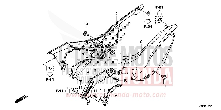 COLLECTEUR AIR RESERVOIR/COUVERCLE LATERAL (CRF125F/FB E/H/J) de CRF125F "Petites Roues" EXTREME RED (R292) 2014